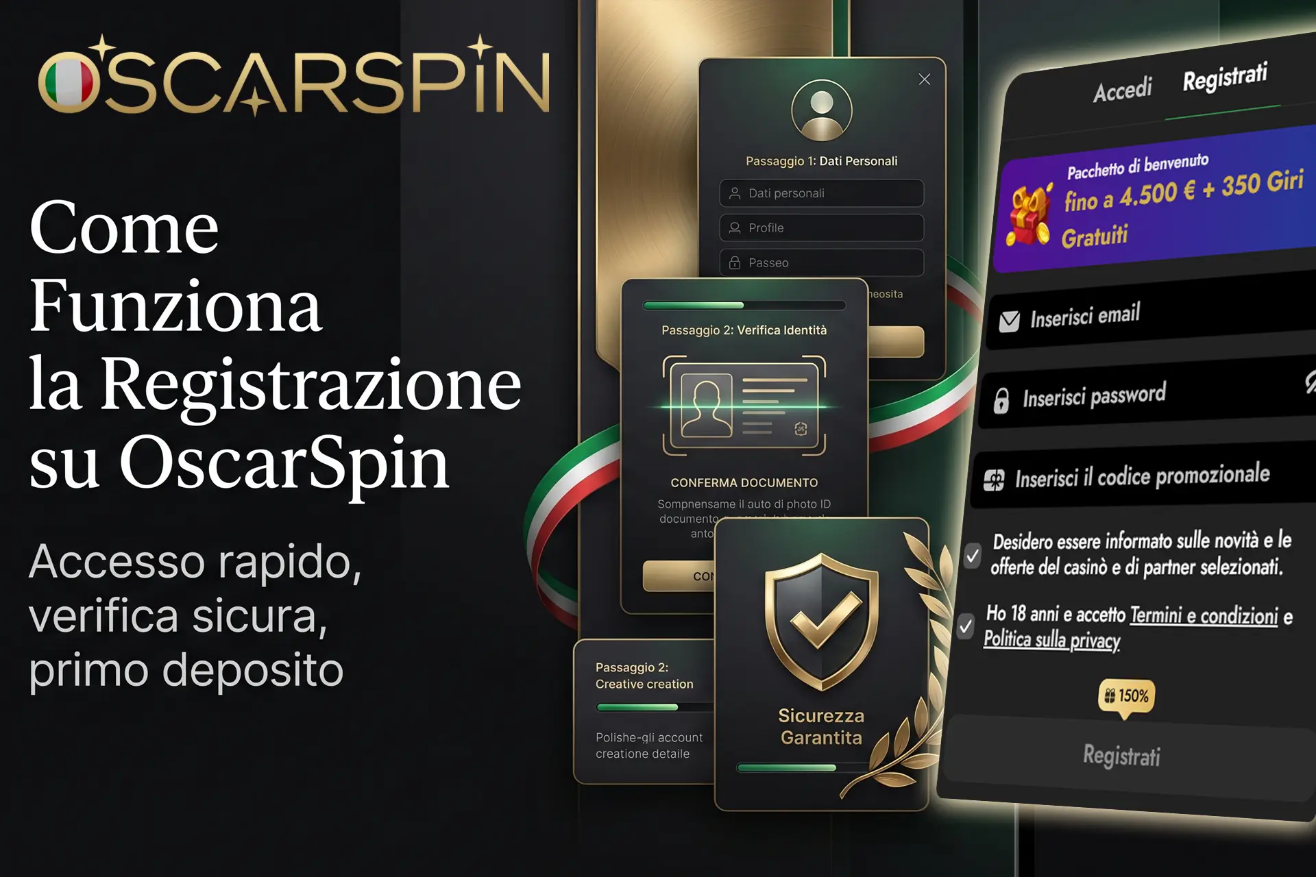 Registrazione rapida e verifica account
