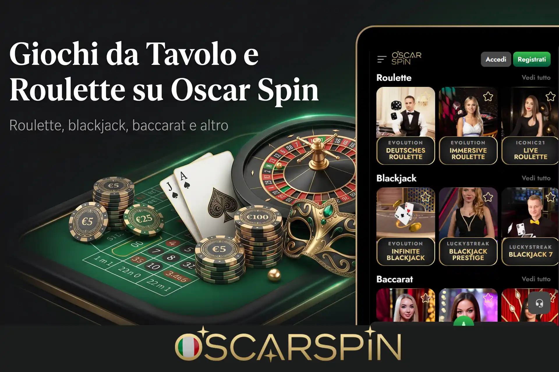 Roulette e giochi da tavolo premium
